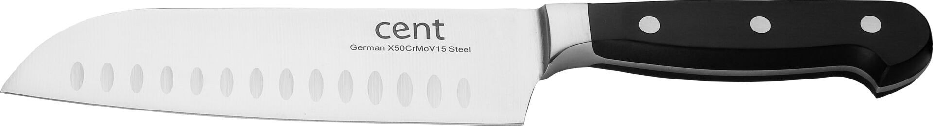 Messerserie " De Luxe" Santokumesser mit Kullenschliff 18,5cm